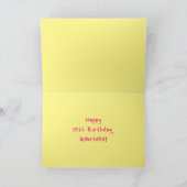 Leuke roze strepen, harten, regenboog # 15e verjaa kaart (Binnen)