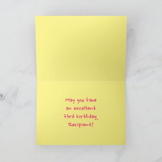 Leuke roze strepen, harten, regenboog # 33ste verj kaart (Binnen)