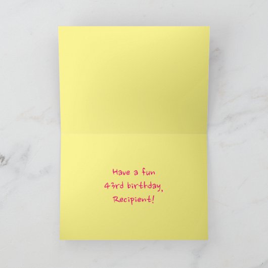 Leuke roze strepen, harten, regenboog # 43ste verj kaart (Binnen)