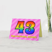 Leuke roze strepen, harten, regenboog # 43ste verj kaart (Voorkant)