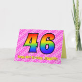 Leuke roze strepen, harten, regenboog # 46e verjaa kaart (Voorkant)