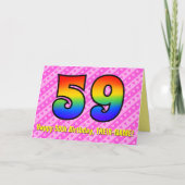 Leuke roze strepen, harten, regenboog # 59ste verj kaart (Voorkant)