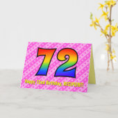 Leuke Roze Strepen, Harten, Regenboog # 72e Verjaa Kaart (Gele Bloem)