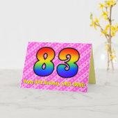Leuke roze strepen, harten, regenboog # 83ste verj kaart (Gele Bloem)