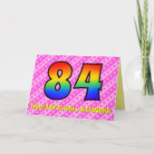 Leuke roze strepen, harten, regenboog # 84ste verj kaart (Voorkant)