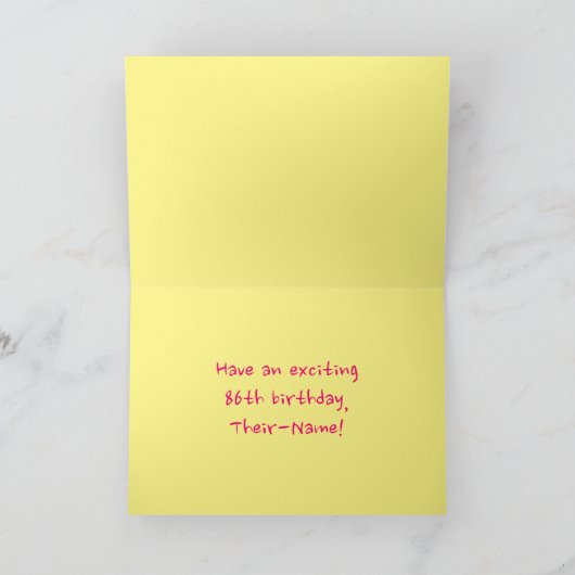 Leuke roze strepen, harten, regenboog # 86e verjaa kaart (Binnen)