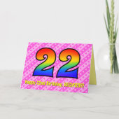 Leuke roze strepen, hartjes, regenboog # 22e verja kaart (Voorkant)