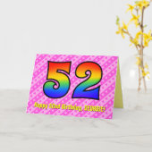 Leuke roze strepen, hartjes, regenboog # 52e verja kaart (Gele Bloem)