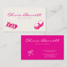 Leuke Roze & Strik Businesskaart voor Evenementeno