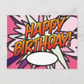 Leuke roze stripboek VERJAARDAG Briefkaart (Voorkant)