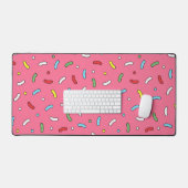 Leuke Roze Suiker Spatten Patroon Bureaumat (Keyboard & Muis)