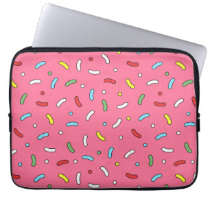 Leuke Roze Suiker Spatten Patroon Laptop Sleeve
