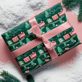Leuke Roze  Trein Kerstboom Levering Cadeaupapier