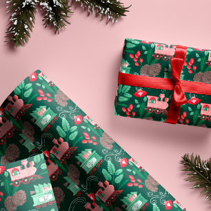 Leuke Roze  Trein Kerstboom Levering Cadeaupapier