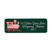 Leuke Roze  Trein Kerstboom Levering Etiket (Voorkant)