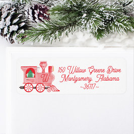 Leuke Roze  Trein Kerstboom Levering Etiket