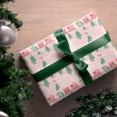 Leuke Roze  Trein Kerstboom Levering Inpakpapier Vel