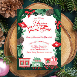 Leuke Roze  Trein Kerstboom Levering Kaart