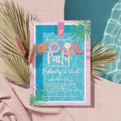 Leuke Roze Tropische Volwassen Zomer Pool Party Ve Kaart