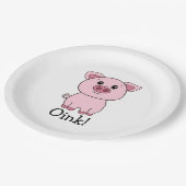 Leuke roze varkensinkt! Boerderij Papieren Bordje (Gekanteld)