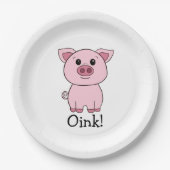 Leuke roze varkensinkt! Boerderij Papieren Bordje (Voorkant)