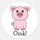 Leuke roze varkensinkt! Boerderij Ronde Sticker (Voorkant)