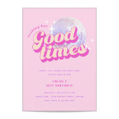 Leuke Roze Verjaardags Uitnodiging Groovy Feestje