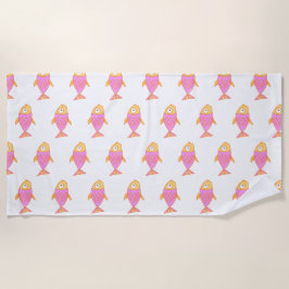 Leuke Roze Vissen Strandlaken