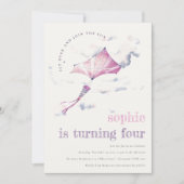 Leuke roze vliegende vlieger Sky wolken Foto Verja Kaart (Voorkant)