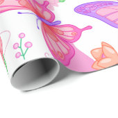 Leuke roze vlinder, cupcake, Snoep Cadeaupapier (Rol Hoek)