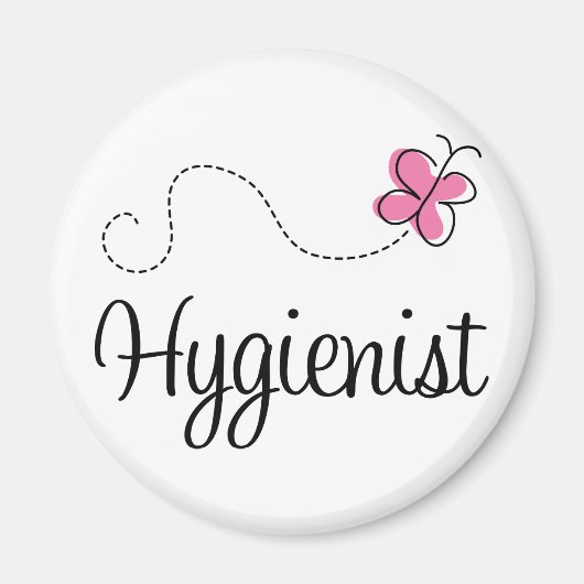 Leuke roze vlinder hygiënist magneet (Voorkant)