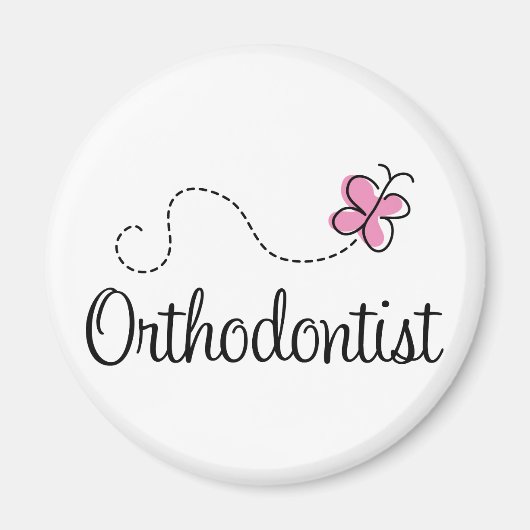 Leuke roze vlinder orthodontist magneet (Voorkant)