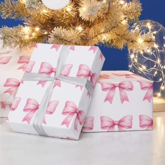 leuke roze waterverf boog cadeau geven cadeaupapier (Feestdagen)