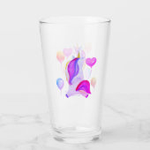 Leuke Roze Waterverf Eenhoorn Meisjes Monogram Naa Glas (Achterkant)