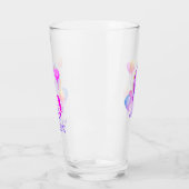 Leuke Roze Waterverf Eenhoorn Meisjes Monogram Naa Glas (Links)