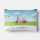 Leuke roze Waterverf golfkar Gepersonaliseerde naa Etui (Voorkant)