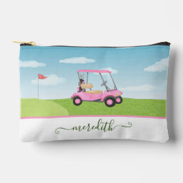 Leuke roze Waterverf golfkar Gepersonaliseerde naa Etui