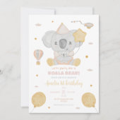 Leuke roze Waterverf Koala 1e Verjaardag Baby Part Kaart (Voorkant)