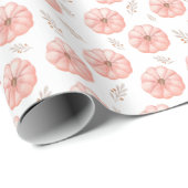 Leuke roze Waterverf pompoen Herfst Cadeaupapier (Rol Hoek)
