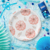 Leuke roze Waterverf pompoenbloem Papieren Bordje (Feest)
