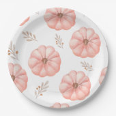 Leuke roze Waterverf pompoenbloem Papieren Bordje (Voorkant)