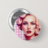 Leuke roze weerhaakjes droom ronde button 5,7 cm (Voorkant /achterkant)