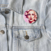 Leuke roze weerhaakjes droom ronde button 5,7 cm (In situ)