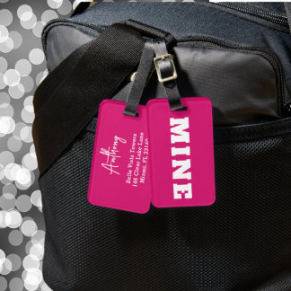 Leuke Roze Witte MINE Gepersonaliseerde Bagage Lab Bagagelabel