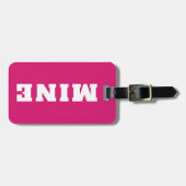 Leuke Roze Witte MINE Gepersonaliseerde Bagage Lab Bagagelabel (Voorkant horizontaal)