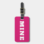 Leuke Roze Witte MINE Gepersonaliseerde Bagage Lab Bagagelabel (Voorkant verticaal)