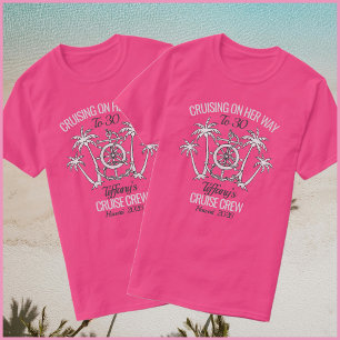Leuke Roze & Witte Verjaardagscruise 2026 Groep T-shirt