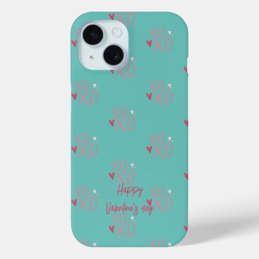 Leuke Roze "XOXO"Harten Fijne Valentijnsdag Case-Mate iPhone Case (Achterkant)