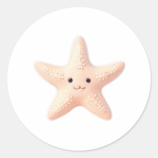 Leuke Roze Zeester Ronde Sticker (Voorkant)