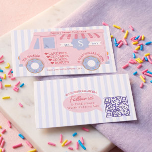 Leuke Roze Zoete Traktatie Dessert Voedseltruck Ba Visitekaartje